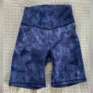 Gymshark Women's Blue Tie-Dye Shorts
